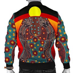 Men's Bomber Jacket - Aboriginal Sublimation Dot Pattern Style Red