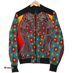 Men's Bomber Jacket - Aboriginal Sublimation Dot Pattern Style Red