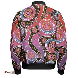 Amazing Aussie Australia Aboriginal Aboriginal Background Featuring Dot Design Bomber Jacket