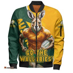 Amazing Aussie Aussie Wallabies Australian Roar The Rugby Championship Battle Yellow Bomber Jacket