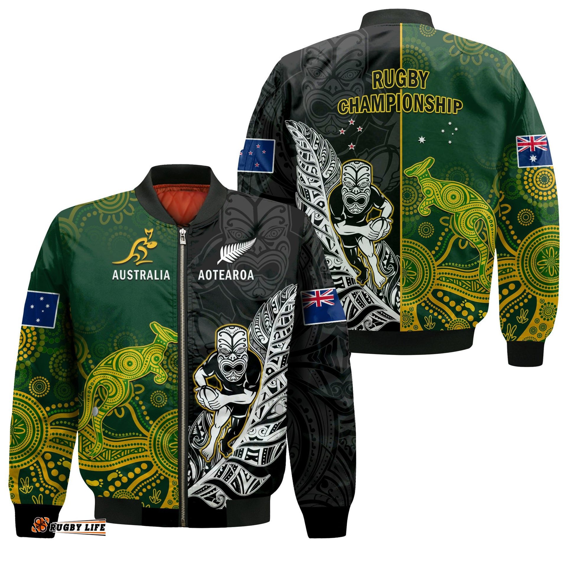 Australia Rugby Mix Aotearoa Rugby Bomber Jacket Wallabies All Black Special Version