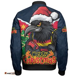 Amazing Aussie Adelaide Crows Santa Scoring Touchdown On Christmas Game Day Bomber Jacket
