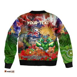 Personalised Australia Rugby Raiders ANZAC Bomber Jacket Canberra Scratch Style