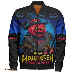 Amazing Aussie Adelaide Crows Dark Pumpkin Halloween Spirit Bomber Jacket