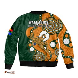 Wallabies Rugby NAIDOC Bomber Jacket Aboriginal Camouflage Lest We Forget