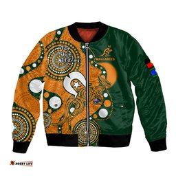 Wallabies Rugby NAIDOC Bomber Jacket Aboriginal Camouflage Lest We Forget