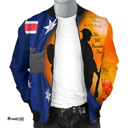 Anzac Men's Bomber Jacket - We Will Remember Them Ver02