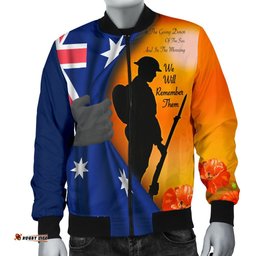 Anzac Men's Bomber Jacket - We Will Remember Them Ver02
