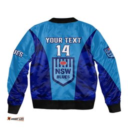 Personalised NSW Rugby Bomber Jacket Go Blues Camouflage Sporty Style