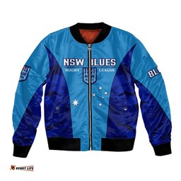 Personalised NSW Rugby Bomber Jacket Go Blues Camouflage Sporty Style