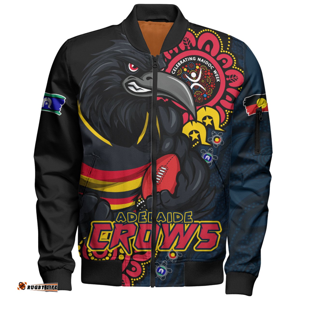 Amazing Aussie Adelaide Crows Power Through Generations NAIDOC Edition Bomber Jacket