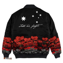 Australian Military Forces Anzac Day Lest We Forget Bomber Jacket