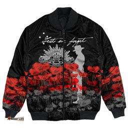 Australian Military Forces Anzac Day Lest We Forget Bomber Jacket