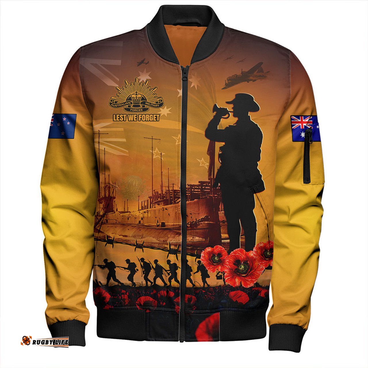Amazing Aussie Australia ANZAC Day Guardian Of The Dawn Bomber Jacket