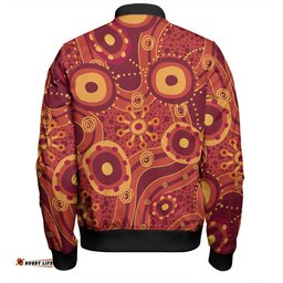 Amazing Aussie Australia Aboriginal Red Aboriginal Dot Art Inspired Bomber Jacket