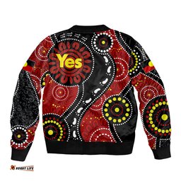 Australia Indigenous Bomber Jacket Vote Yes Aboriginal Flag Color