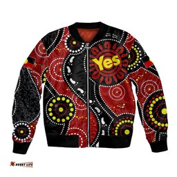 Australia Indigenous Bomber Jacket Vote Yes Aboriginal Flag Color