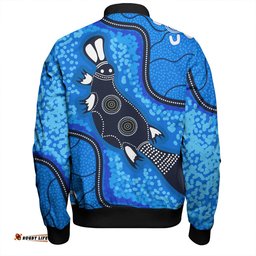 Amazing Aussie Australia Aboriginal Platypus Art Bomber Jacket