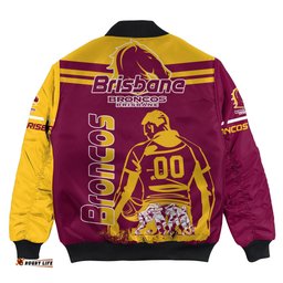 Brisbane Broncos Bomber Jacket Personalized Pentagon Style- NRL