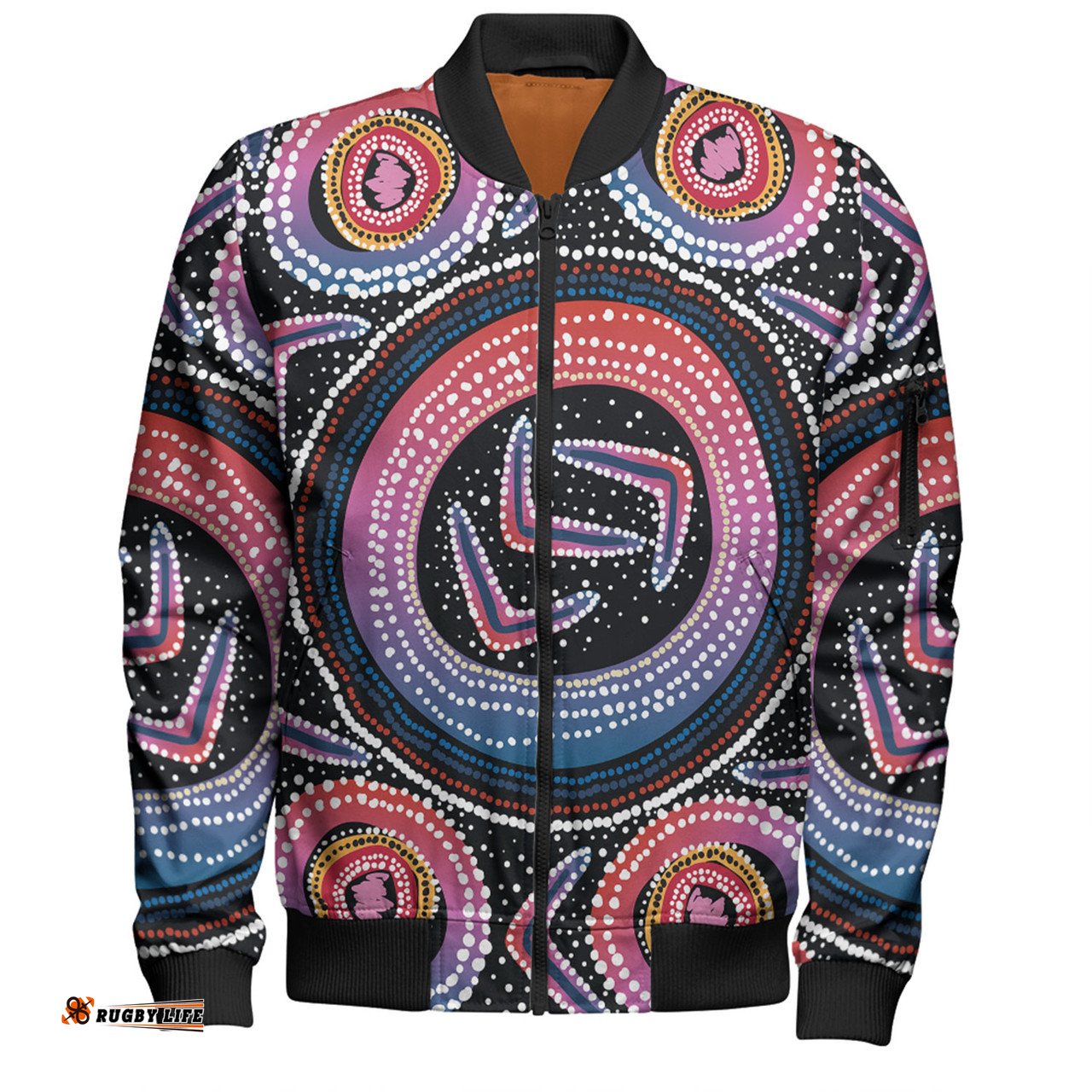 Amazing Aussie Australia Aboriginal Aboriginal Boomerang Dot Art Bomber Jacket