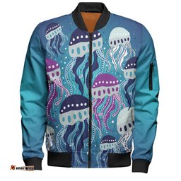 Amazing Aussie Australia Aboriginal Aboriginal Art Painting With Jellyfish Bomber Jacket