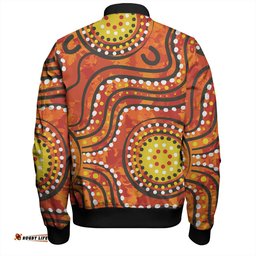 Amazing Aussie Australia Aboriginal Dot Art In Aboriginal Style Bomber Jacket