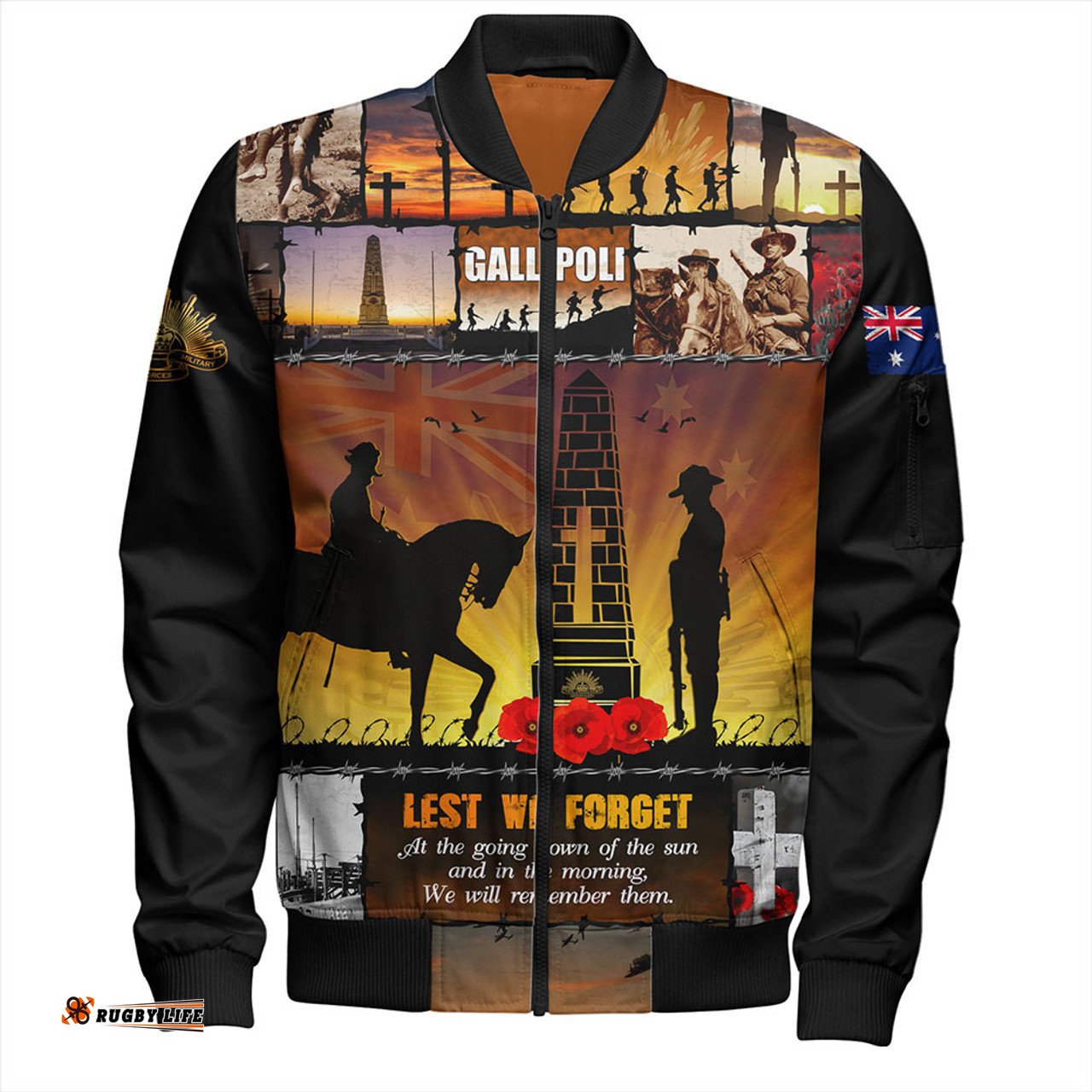 Amazing Aussie Australia Anzac Day Honoring Gallipoli Heroes Memorial Bomber Jacket
