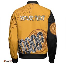 Amazing Aussie Australia Aboriginal Custom Orange Rainbow Serpent Dreaming Inspired Bomber Jacket