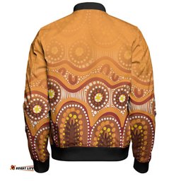 Amazing Aussie Australia Aboriginal Custom Brown Aboriginal Dot Bomber Jacket