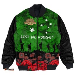 Australia Anzac Day Camouflage & Poppy Bomber Jacket