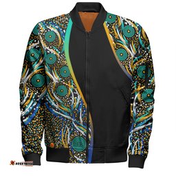 Amazing Aussie Australia Aboriginal Custom Color Dot Dreamtime Bomber Jacket
