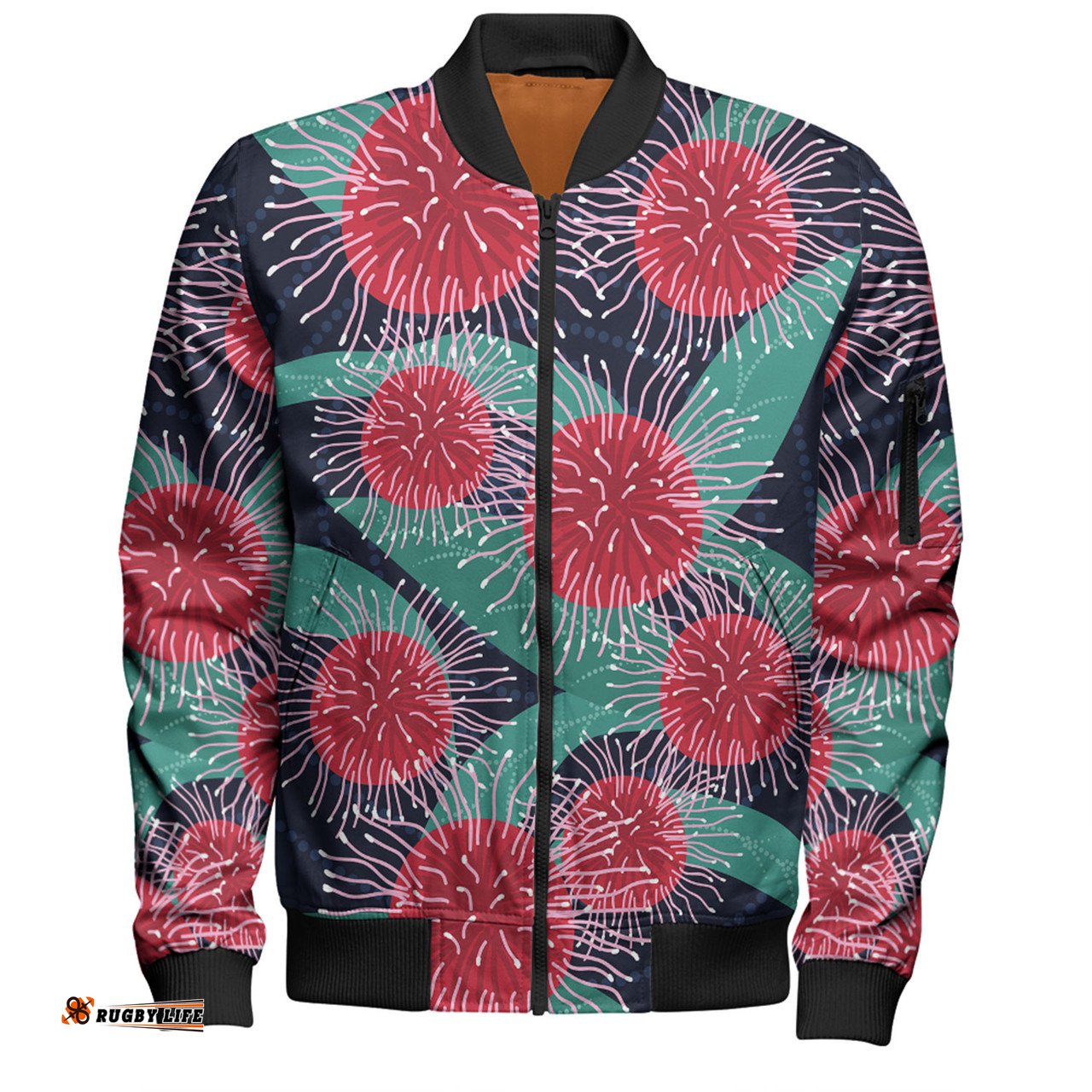 Amazing Aussie Australia Aboriginal Australian Hakea Flower Artwork Bomber Jacket