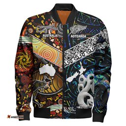 Amazing Aussie Australia Aboriginal Inspired Aotearoa and Australia Indigenous Culture Bomber Jacket