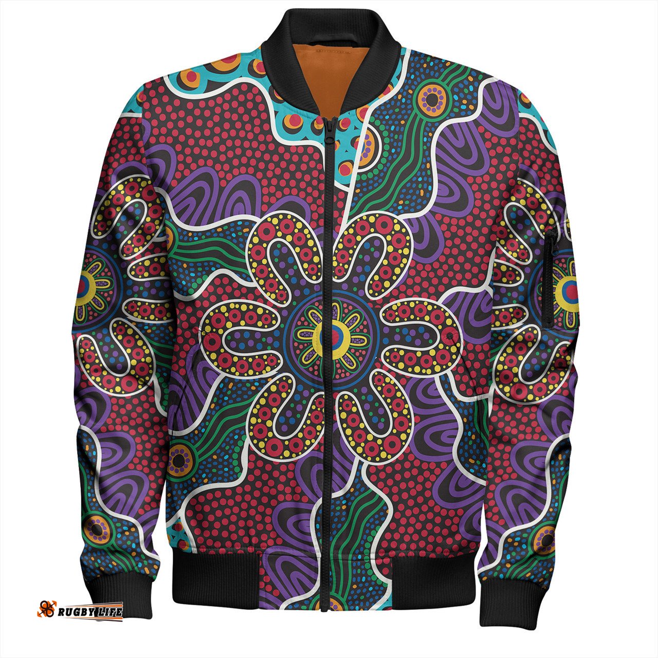 Amazing Aussie Australia Aboriginal Aboriginal Dot Art Color Inspired Bomber Jacket