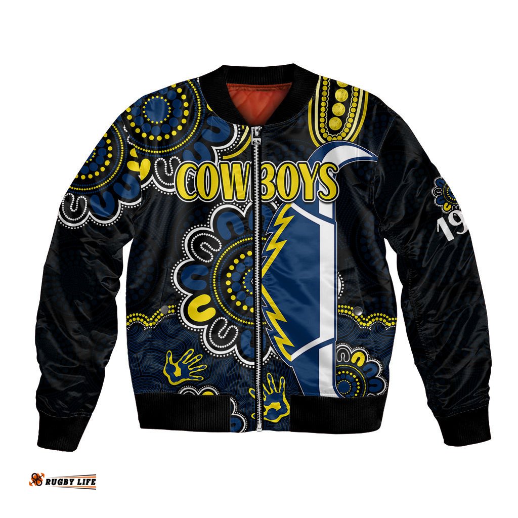 NRL North Queensland Cowboys Rugby Bomber Jacket Est 1992 Aboriginal