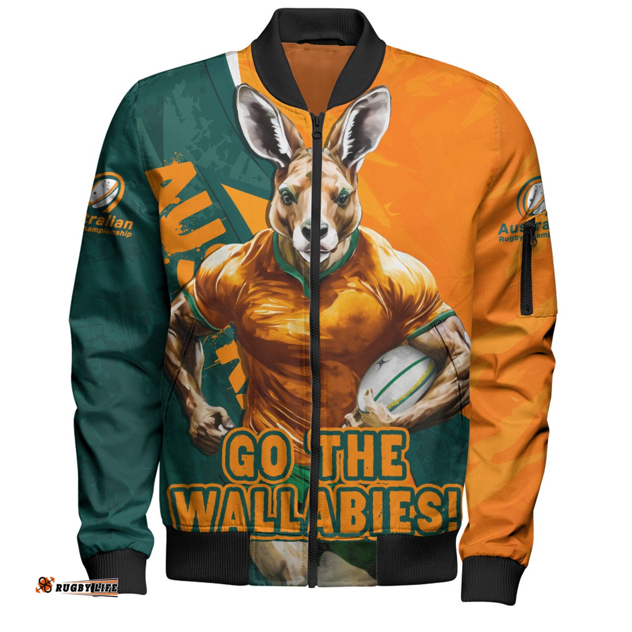 Amazing Aussie Aussie Wallabies Australian Roar The Rugby Championship Battle Orange Bomber Jacket