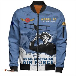 Amazing Aussie Australia Anzac Day Royal Australian Air Force Gallipoli Skies Bomber Jacket