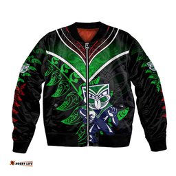 Personalised New Zealand Rugby Silver Fern Bomber Jacket The Maori Warriors