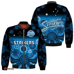 Adelaide Strikers Bomber Jacket Gradient Aboriginal Dot Painting