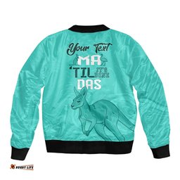 Personalised Matildas Australia Day Bomber Jacket Proud To Be Tillies Turquoise Version