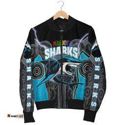 Custom Personalised Cronulla-Sutherland Sharks Women's Bomber Jacket NAIDOC Week Special Style