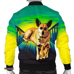 Custom Men's Bomber Jacket - Illustrated Dog
