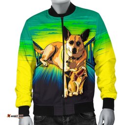 Custom Men's Bomber Jacket - Illustrated Dog