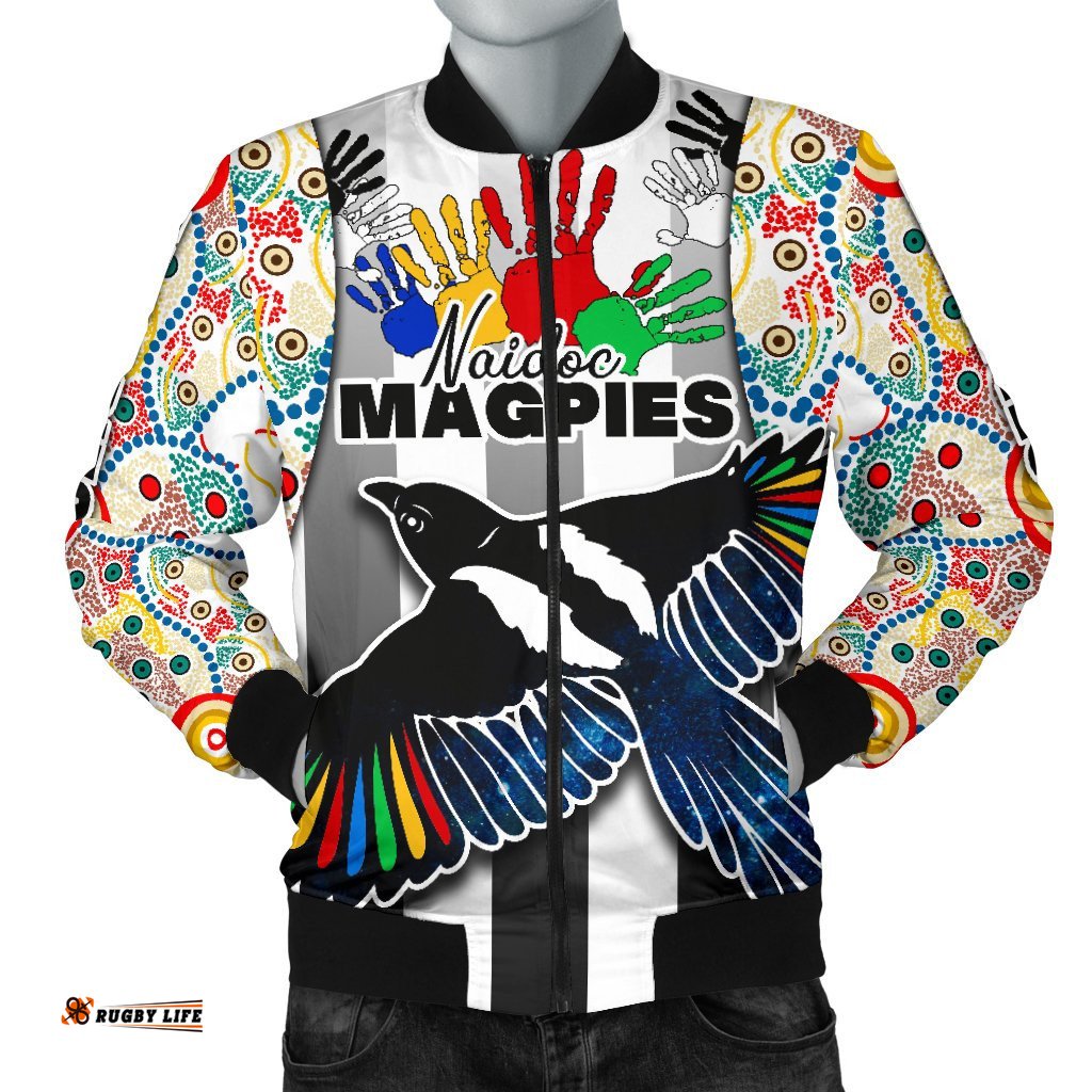 Custom Personalised Magpies Naidoc Week Women's Men's Bomber Jacket Collingwood Modern Style