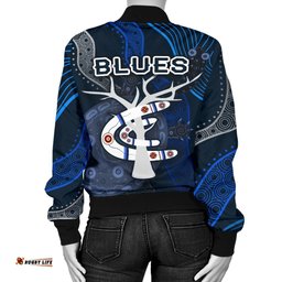 Carlton Women Bomber Jacket Blues Free Style Indigenous