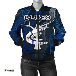 Carlton Women Bomber Jacket Blues Free Style Indigenous