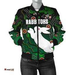 Rabbitohs Women's Bomber Jacket Simple Indigenous