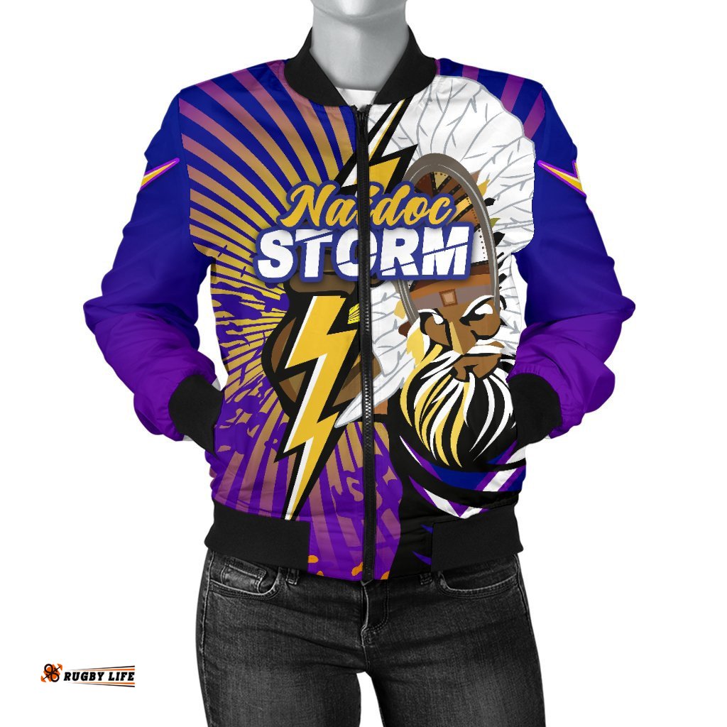 Melbourne Storm Naidoc Week Women's Bomber Jacket Indigenous Style