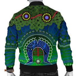 Torres Strait Men's Bomber Jacket - Dhari And Dot Patterns