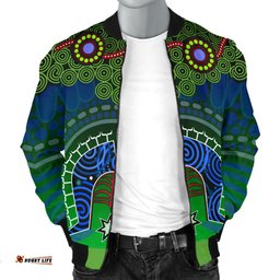 Torres Strait Men's Bomber Jacket - Dhari And Dot Patterns
